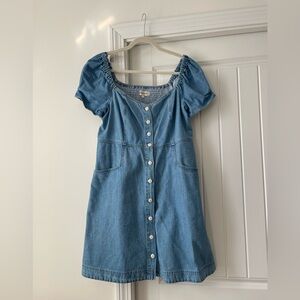 Madewell Blue Denim Button-Down Mini Dress Size 10